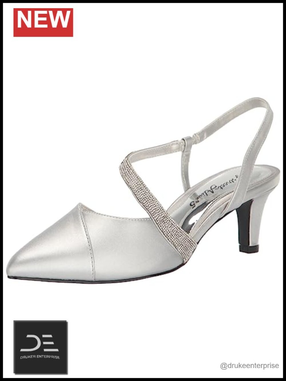 Women's Pointed Toe Block Heel Pumps with Padded Insole Slingback Evening Shoes